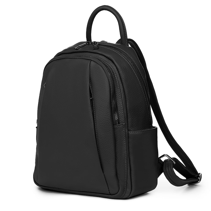 Черна раница от естествена кожа Thomas - eMAG.bg