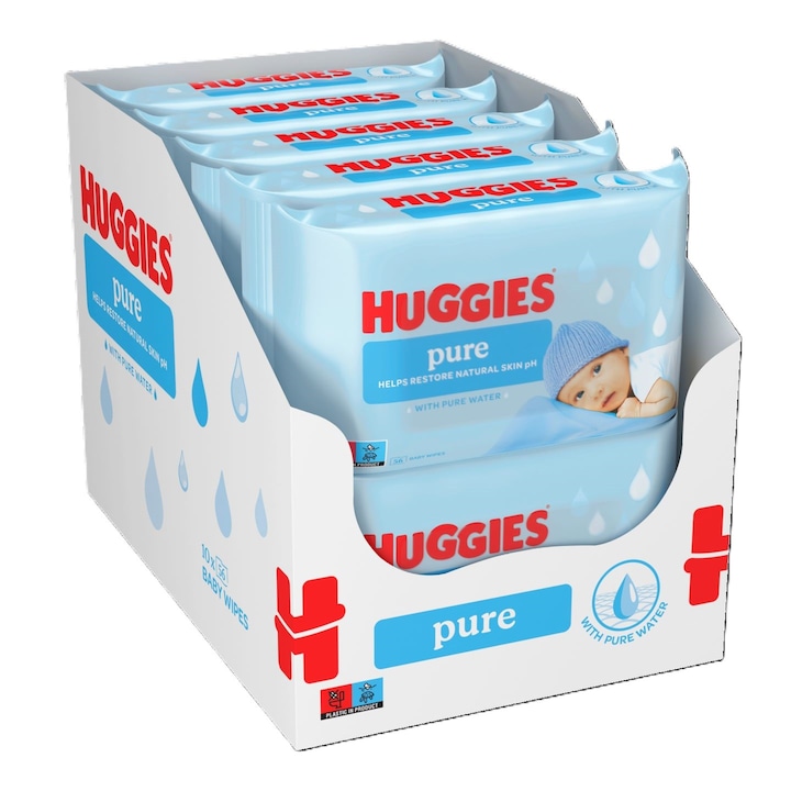 Практичен тест: Пакет от 10 х Мокри кърпички Huggies Pure