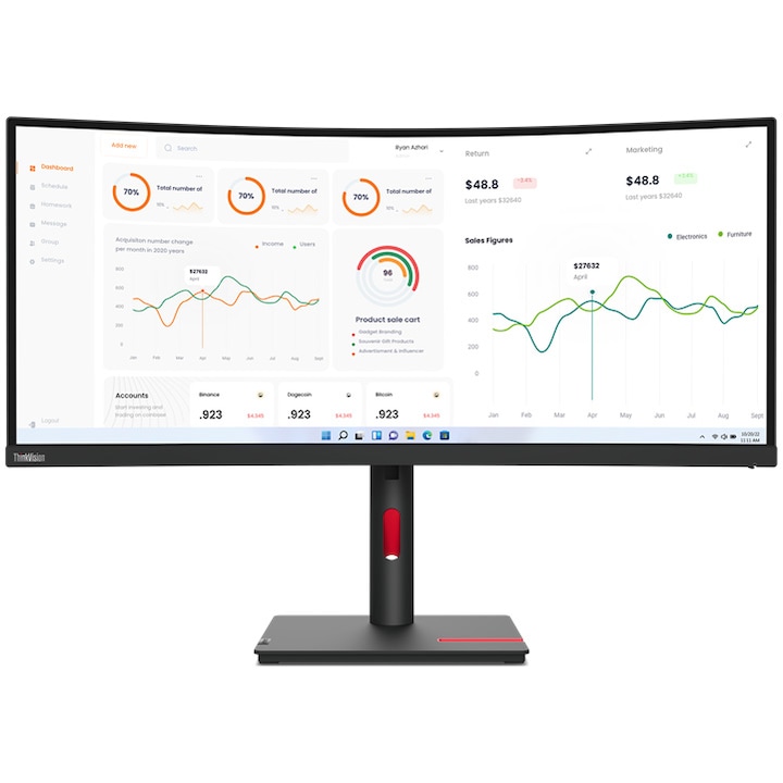 Монитор Lenovo ThinkVision T34w-30 WLED