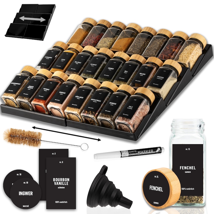 Deco haus® Black Spice Drawer - Комплектът включва два органайзера за чекмеджета