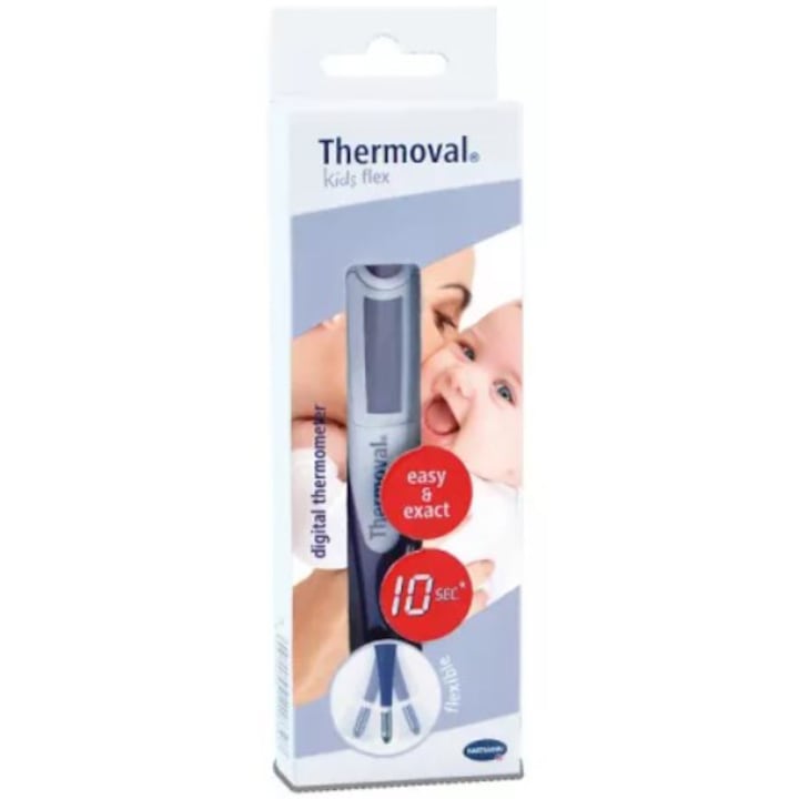 Дигитален термометър с кратко време за измерване и гъвкава глава Thermoval Kids Flex
