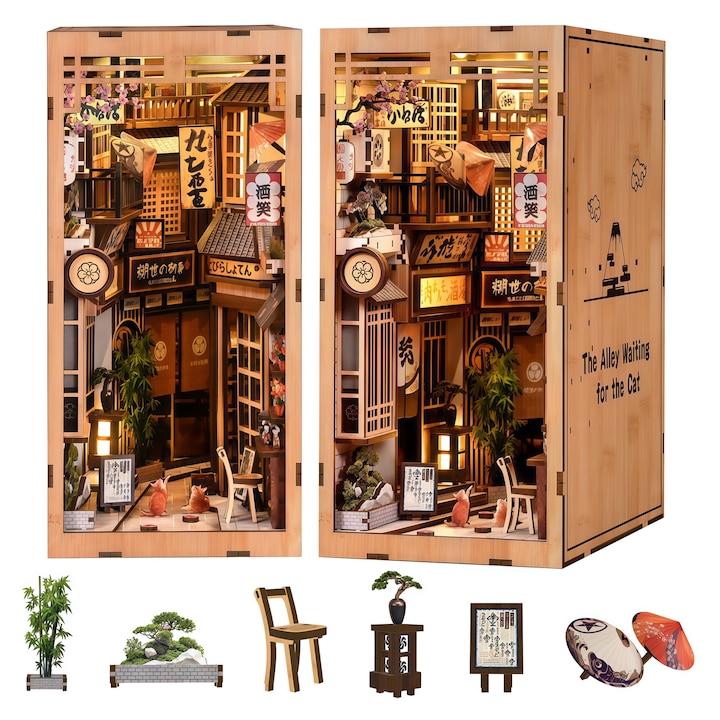 3D дървен пъзел тип Book Nook