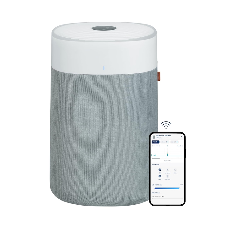 Пречиствател на въздух Blueair Blue Pure 211I Max за големи помещения до 141 м² – интелигентен