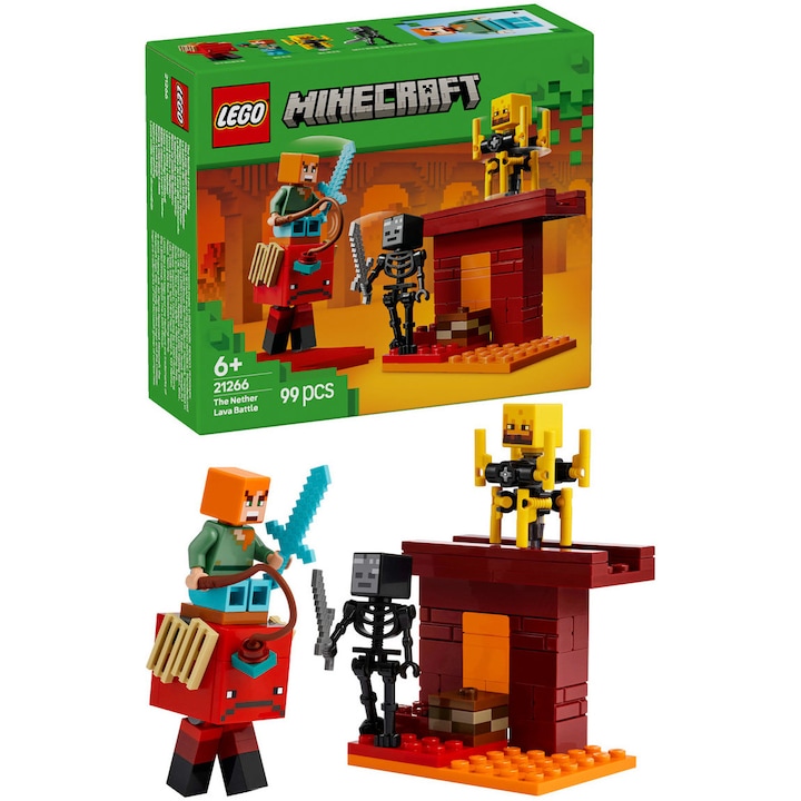 Най-Добрите LEGO Minecraft Приключения За Малки Геймъри LEGO® Minecraft - Battle Above the Lava in the Nether 21266