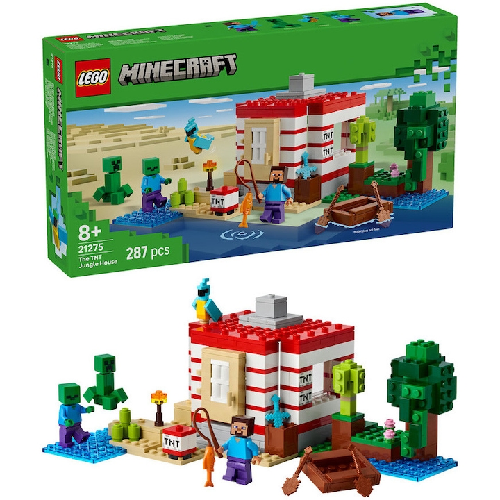 Най-Добрите LEGO Minecraft Приключения За Малки Геймъри LEGO® Minecraft® - TNT къща в джунглата 21275