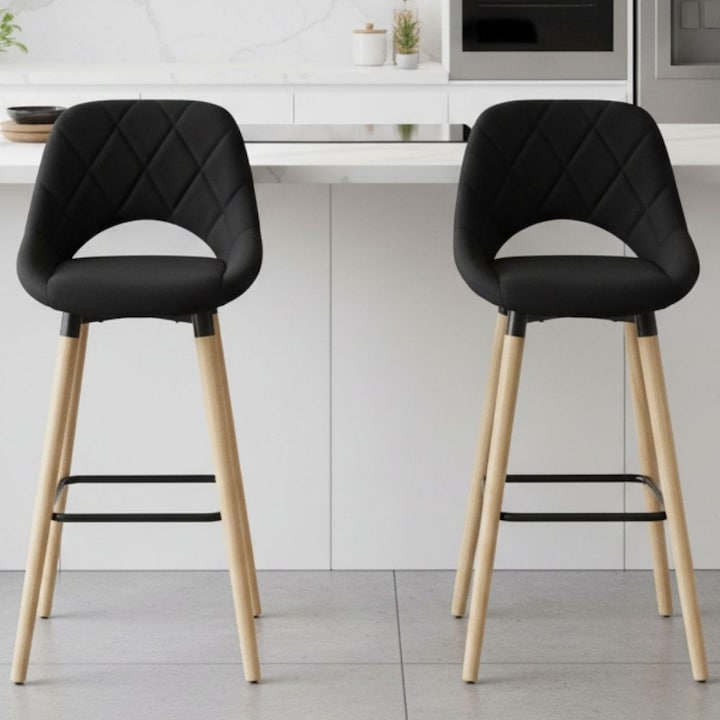 Топ 11 Стилни Бар Стола За Модерна Кухня Комплект 2 x Висок Бар Стол Premium KD Home® BarLuxe Nova