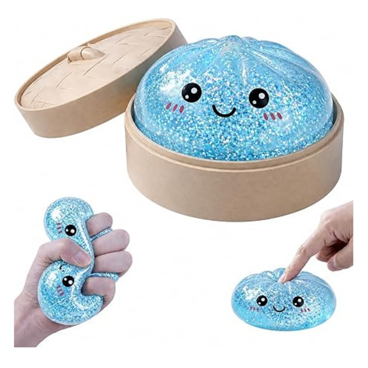 Антистрес Играчки Squishy - Най-Търсените Модели За Годината Антистрес играчка Squishy Dumpling XXL с брокат и гел пълнеж