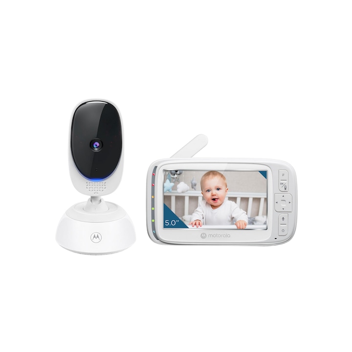 Motorola Nursery: Най-Предпочитаните Бебефони От Марката Бебешки монитор Motorola с камера VM75 - Охранителна камера с 5-инчово родителско устройство - Бебешки монитор с нощно виждане