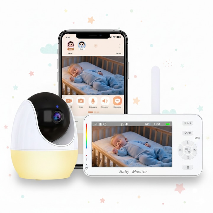 Интелигентни Бебефони С Разпознаване На Плач И AI Функции Бебефон 4.3” Full HD 1080P