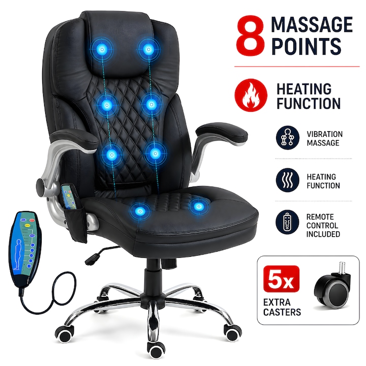 Директорски офис стол с масаж KD Home® Prime Office