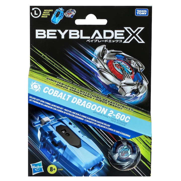 Играчка Beyblade X Sinister Spins - Cobalt Dragoon 2-60C