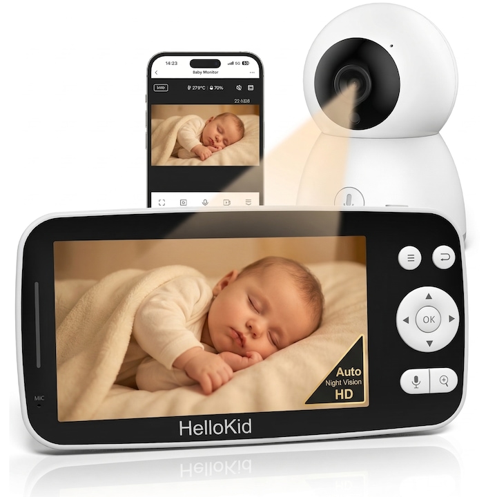 Най-Добрите Видео Бебефони На Цена До 100 € Бебефон WiFi Dual View Control HelloKid S12