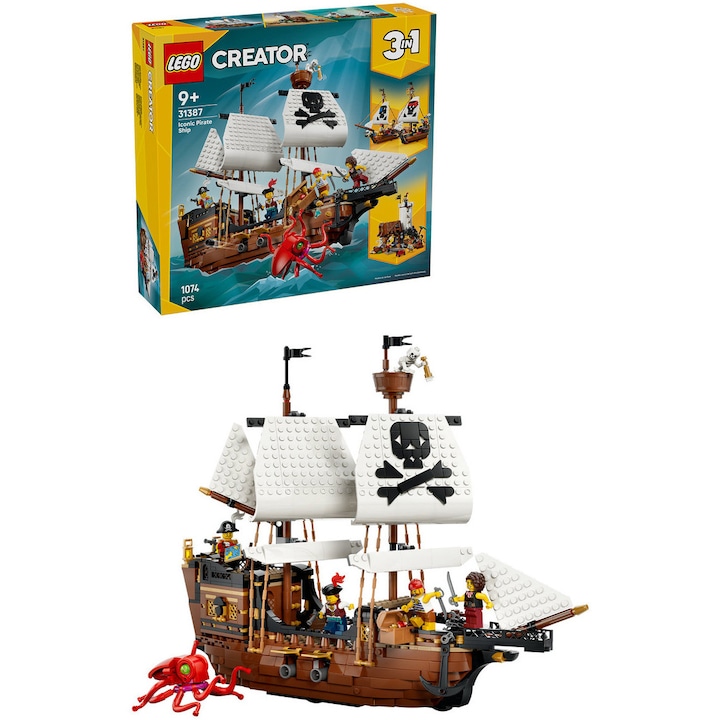 Комплект за конструиране LEGO® Creator 3 в 1 Емблематичен пиратски кораб 31387