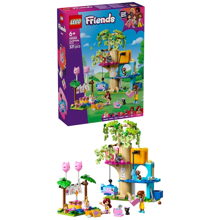 LEGO Friends И Bluey - Идеалните Подаръци За Творчество LEGO® Friends - Рожден ден на котката и къщичка на дървото 42666
