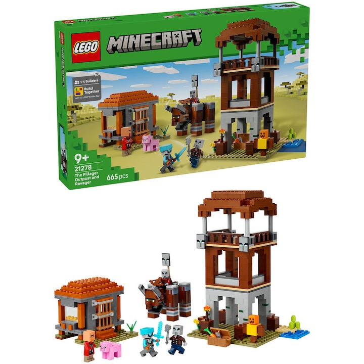 Най-Добрите LEGO Minecraft Приключения За Малки Геймъри LEGO® Minecraft® - Кулата на грабителите и Опустошителя 21278