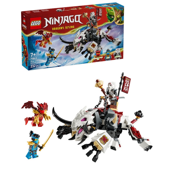 LEGO® NINJAGO® - Зилвар и драконовото чудовище Grimtak 71863