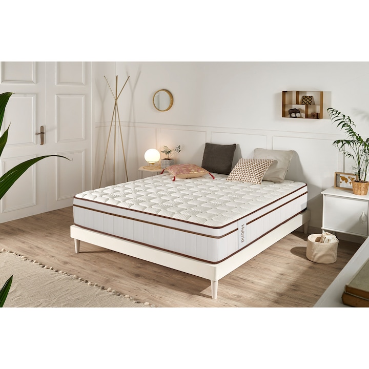 Матрак с покет пружини - Moonia - Hybrid Бял 27 см - 160x200 см - Средна твърдост - eMAG.bg