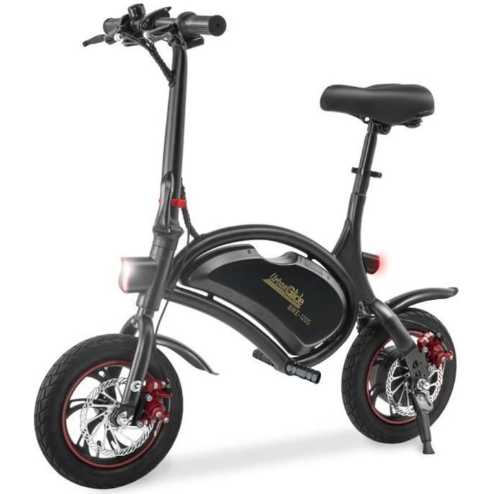 Сгъваем електрически велосипед Urbanglide BIKE 120S 350W 12'' черен - eMAG.bg