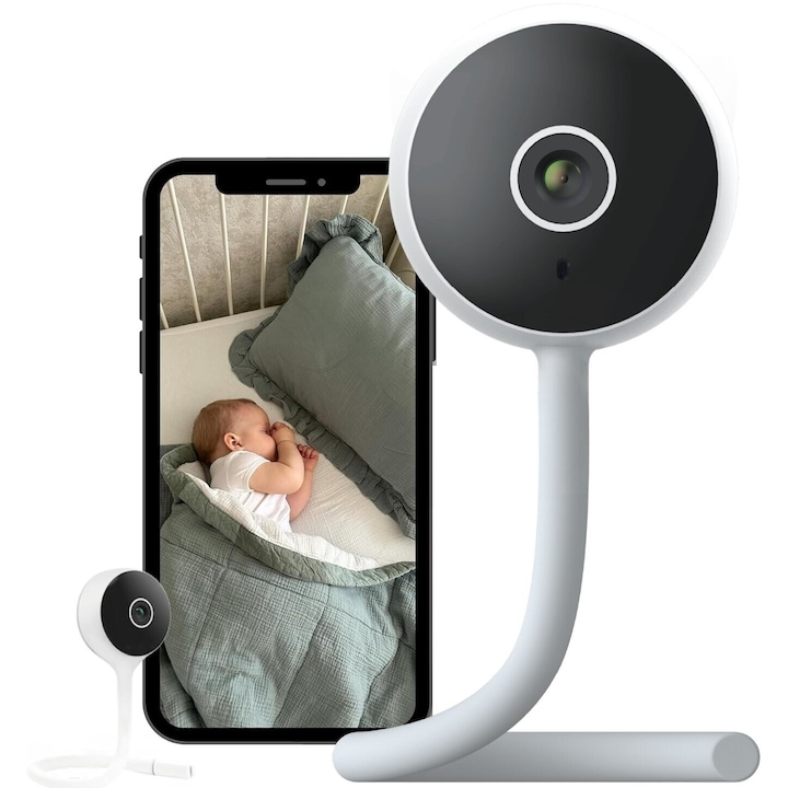 WiFi бебефон с гъвкав крак HelloKid Mini 5T 3MP HD/нощно виждане